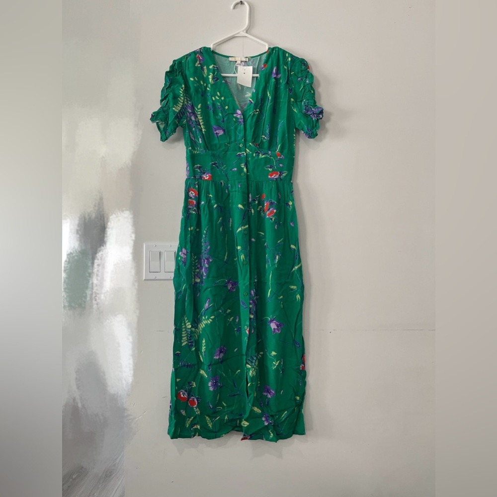 Maje green floral dress